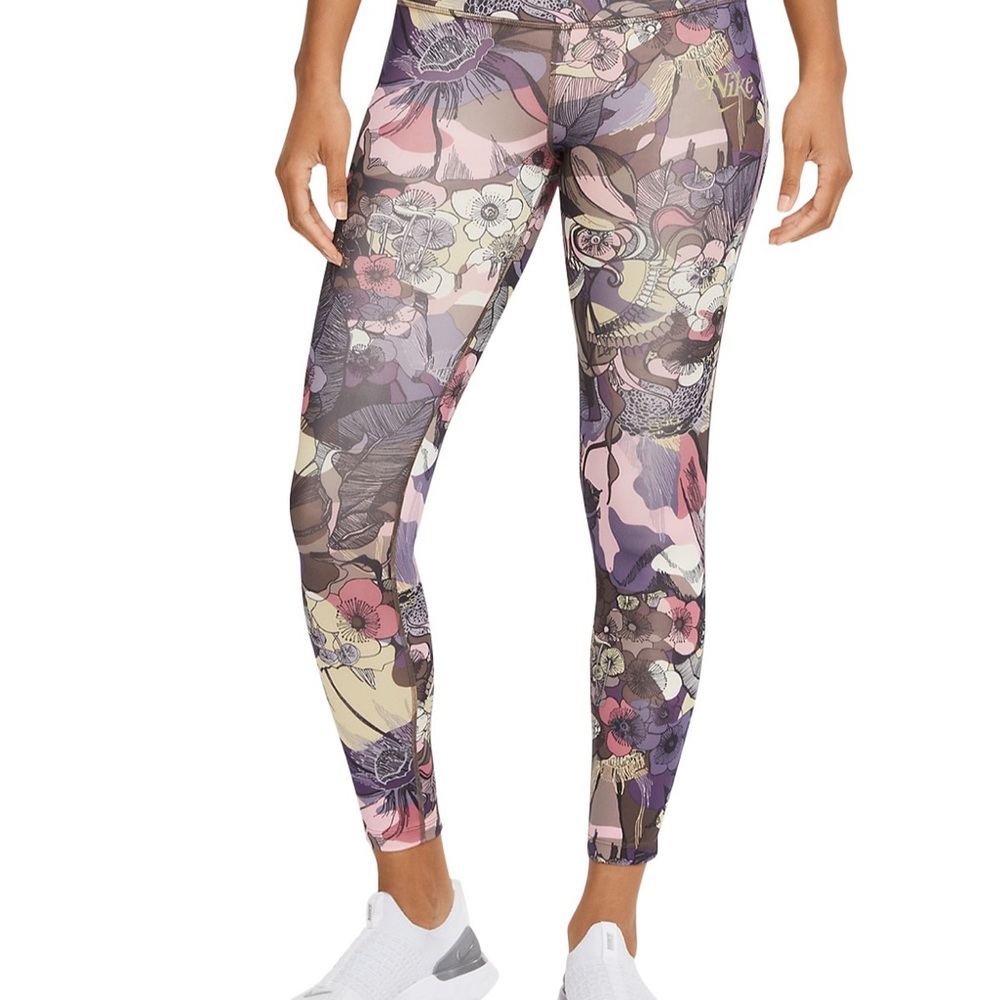 Nike High Stretch Epic Fast Running Woven Leggings Floral Women's